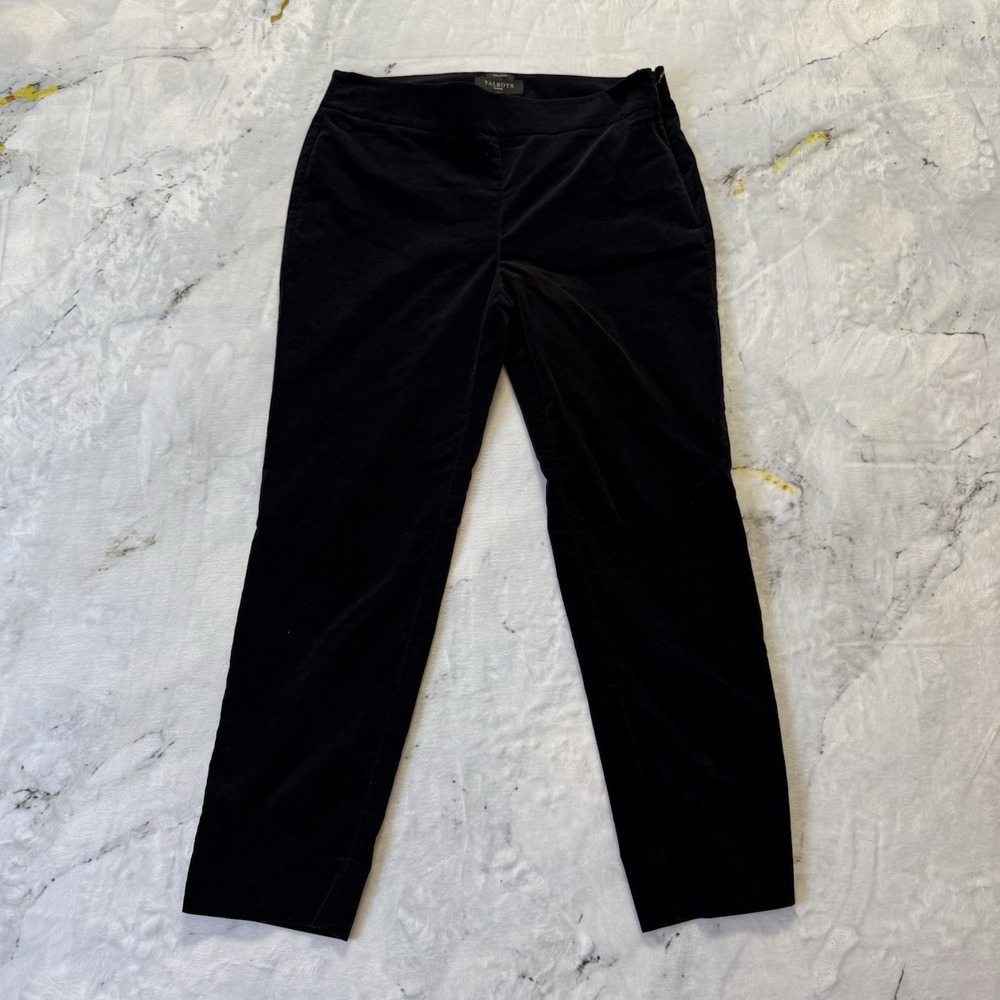 Talbots‎ Pants Womens Sz 8 Petite Black Casual Chatham Ankle Mid Rise